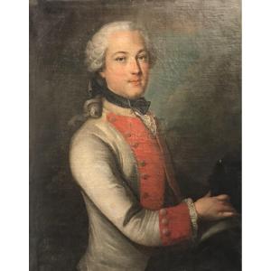 Antique Portrait Of Louis XV In The Entourage Of Hyacinthe Rigaud, Royalty, Oil On Canvas, 18th Century.