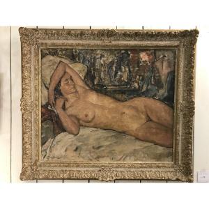 Alphonse Van Beurden. Impressionist Female Nude. Large Format 1930