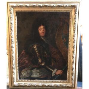 Hyacinthe Rigaud, Portrait Of Louis XIV. Important Antique Portrait. Original Canvas. Royalty.
