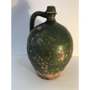 Jug, Oil Jar, Glazed Earthenware, Southwest Region, Terracotta, Ceramic. 19th Century 