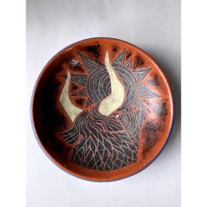 Jean Jaffeux Cup With Bulls Ceramic 20th Century Circa 1950/60 (j. Lurçat)