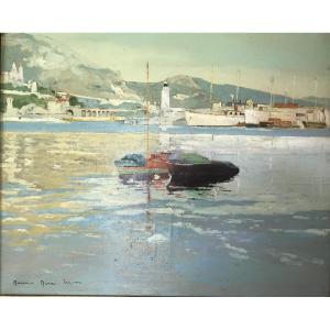Monte Carlo, Maurice Désiré Lucas (1900-1975); Oil On Canvas, Framed, Circa 1950. Monaco.