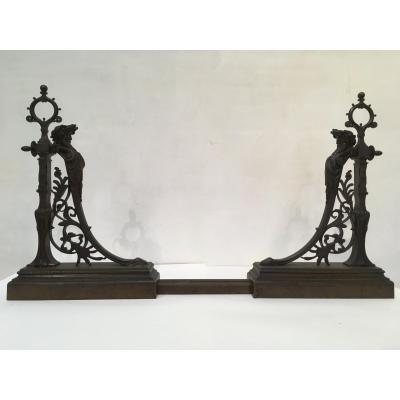 Important Bronze Fireplace Ornament Around 1890