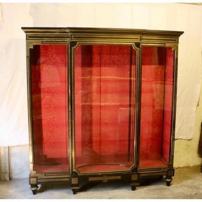 Showcase Library, In The Taste Of The XVIIth, Ca Boulle. Blackened Wood, Brass. Napoleon III.