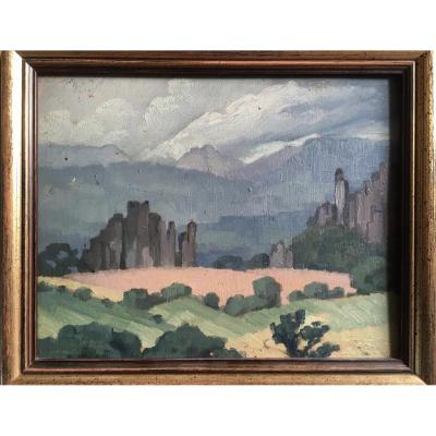 Jules Louis Moréteau. Moroccan Landscape. Orientalism, Africanism.