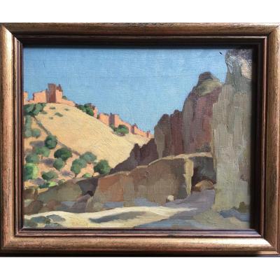 Jules Louis Moréteau. Moroccan Landscape. Orientalism, Africanism.