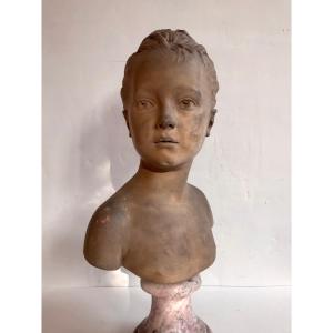 Jean Antoine Houdon Terracotta Bust Of Louise Brongniart XIXth Century
