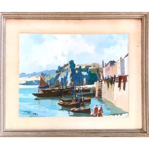 Lucien Victor Delpy, Gouache On Paper Signed, Circa 1930, Port Breton