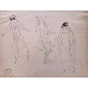 Two Recto Verso Drawings Georges De Sonneville Signed And Stamped 1906