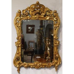Provençal Mirror In Gilded Wood, 18th Century