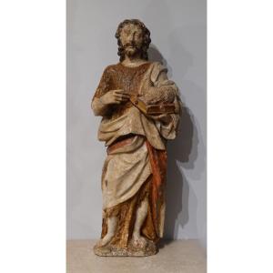 Saint John The Baptist – Stone Sculpture – 17th Century
