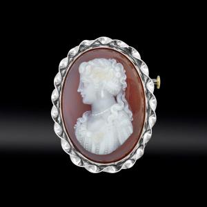 Cameo Brooch Silver Mount Late Nineteenth