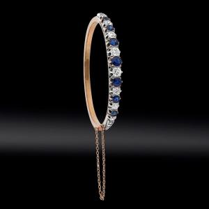 Bracelet Opening Diamonds And Sapphires Circa 1860