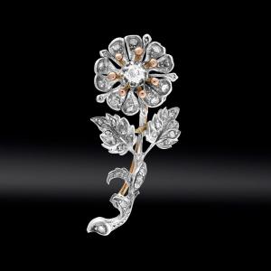 Diamond Flower Brooch Circa 1870
