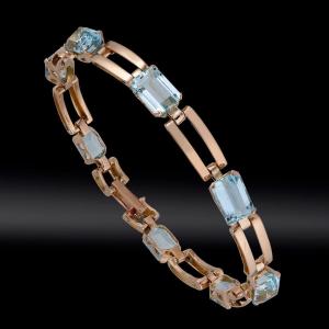 Bracelet 8 Certified Aquamarines