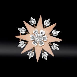 Rose Cut Diamond Star Brooch Circa 1860