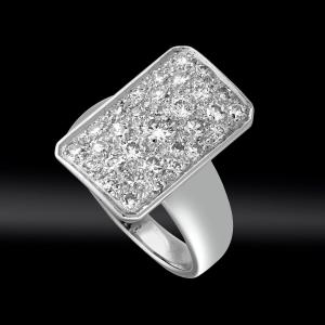 Rectangular Ring With Pavé Diamonds, Circa 1950