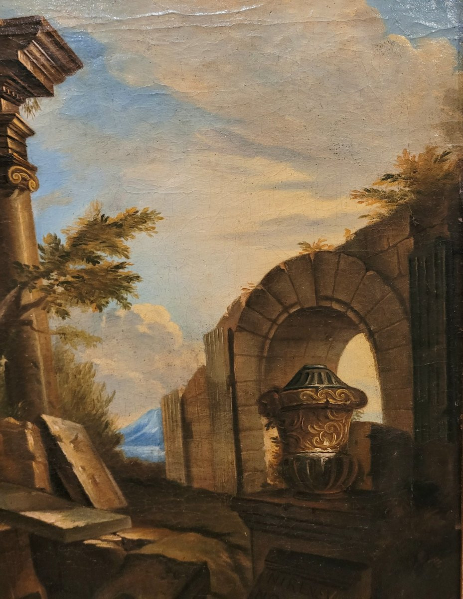 “Capriccio con rovine” Andrea Locatelli (cerchia di)-photo-3