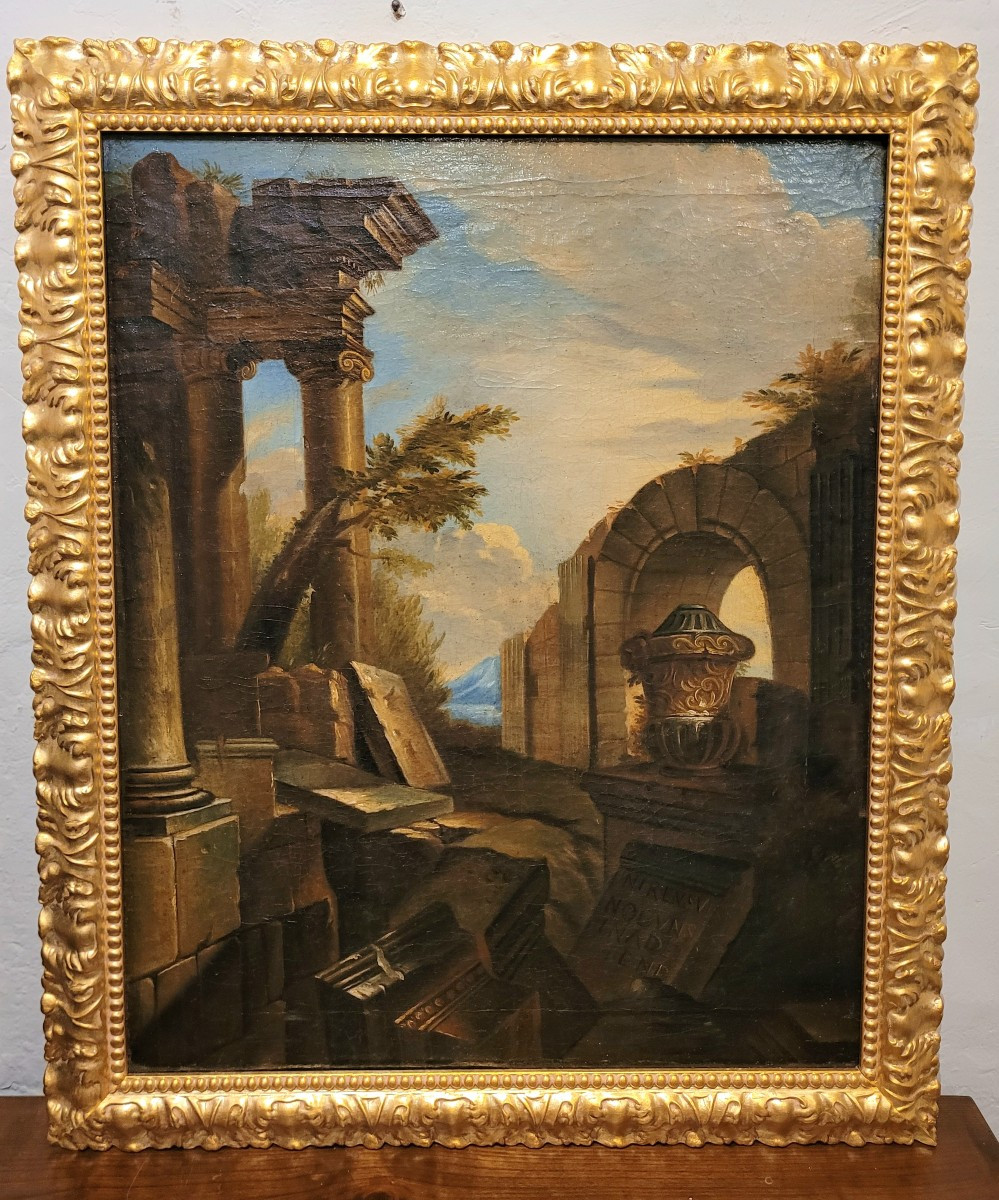 “Capriccio con rovine” Andrea Locatelli (cerchia di)