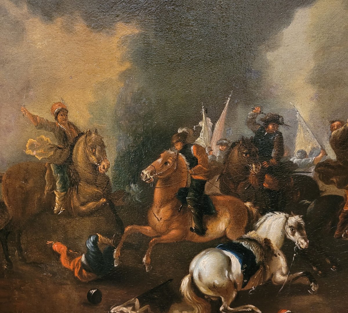 “Battaglia tra cavalieri” Scuola di fine XVII -photo-3