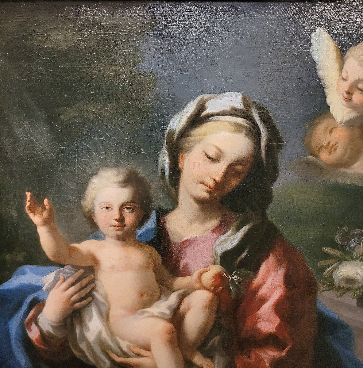 Ambito di Ignazio Stern (Ignaz Stern, 1679–1748) “Madonna col Bambino e angeli”-photo-2