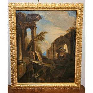 “Capriccio con rovine” Andrea Locatelli (cerchia di)