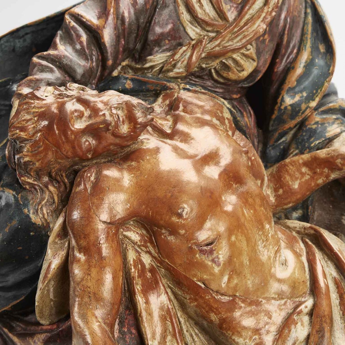 Pietà in Terracotta Policroma del 1700-photo-2