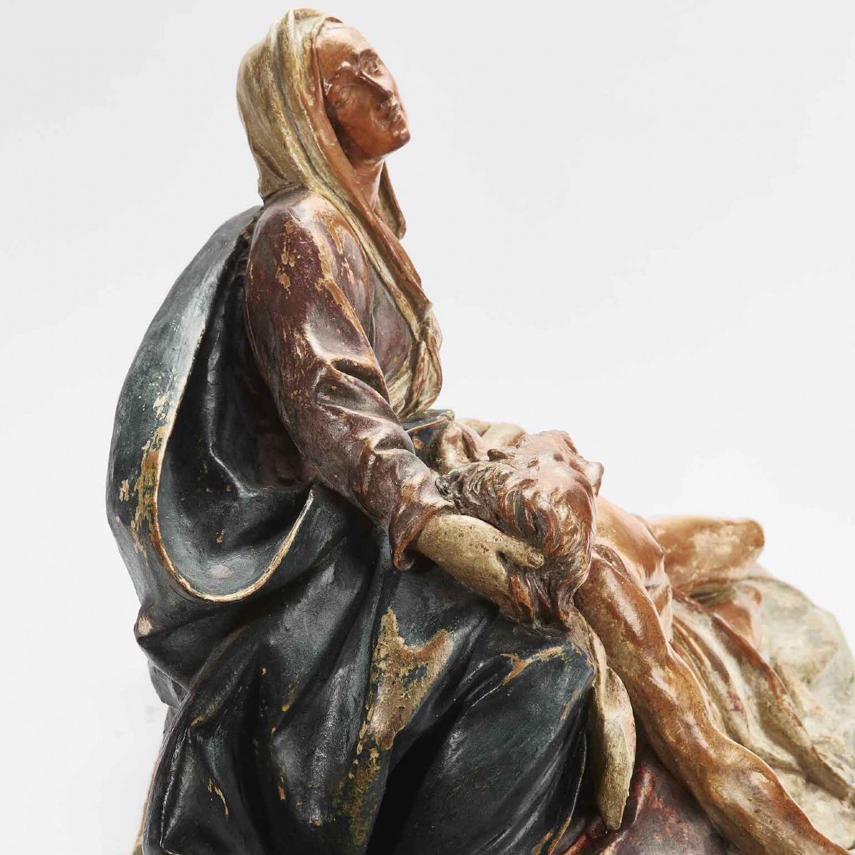 Pietà in Terracotta Policroma del 1700-photo-5