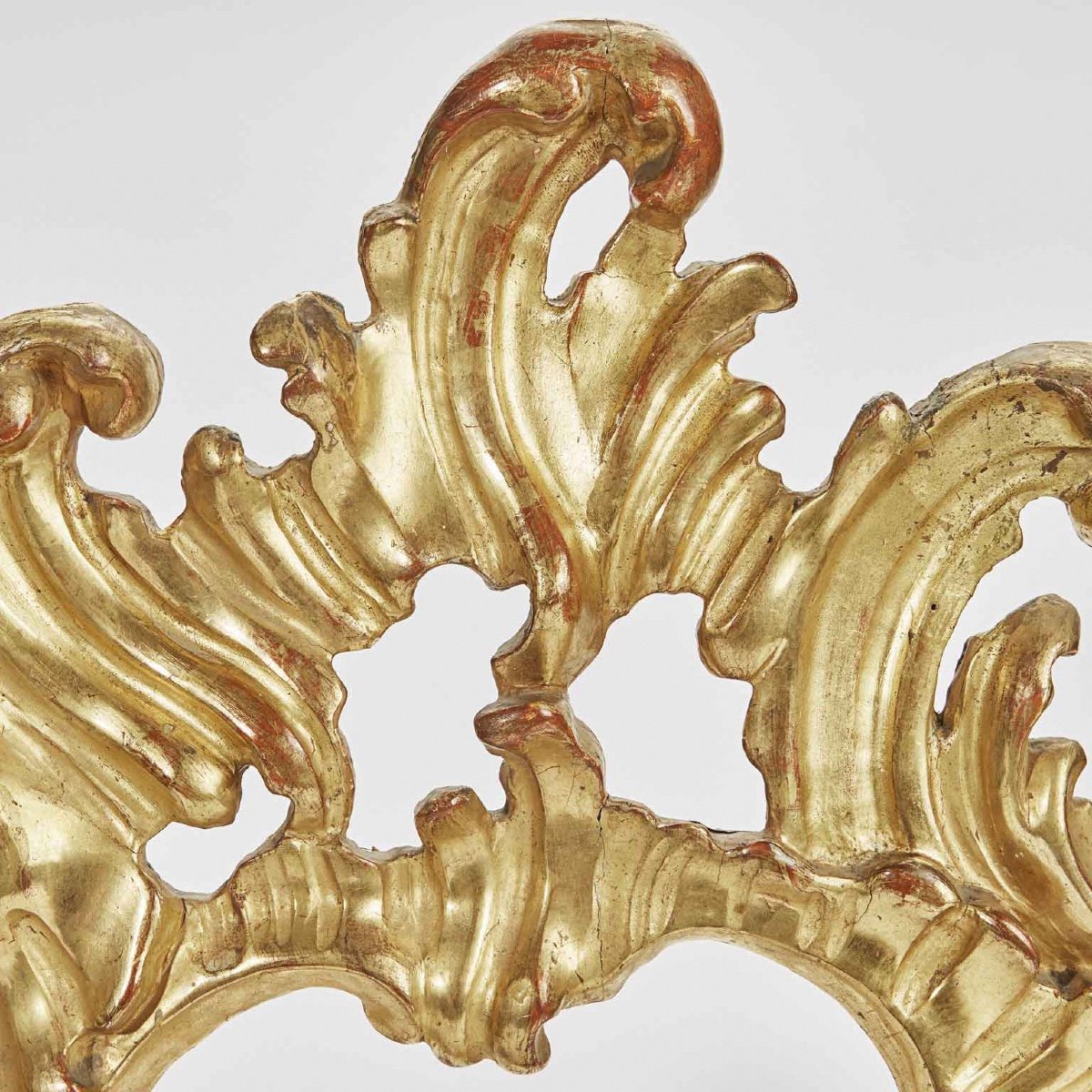 Coppia di Fregi Luigi XV dorati intaglio a volute ex cimase specchiera-photo-2