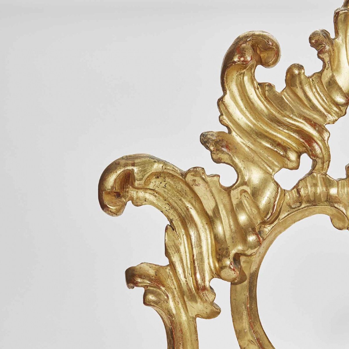 Coppia di Fregi Luigi XV dorati intaglio a volute ex cimase specchiera-photo-3
