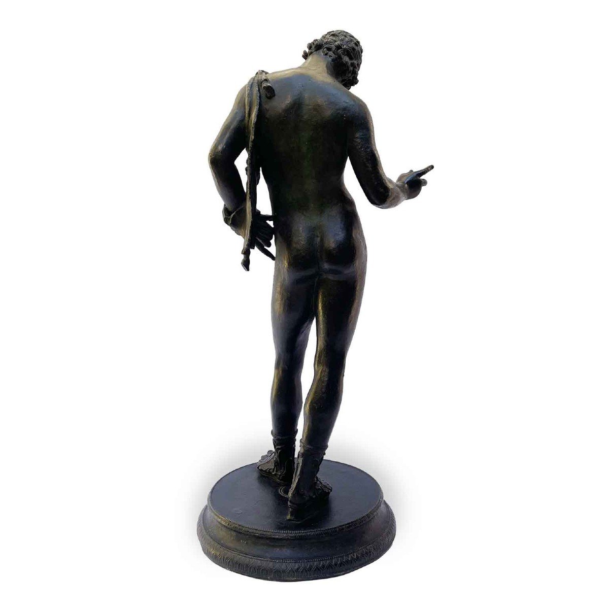 Narcisse Sculpture en bronze du début des années 1900, la figure est une reproduction du bronze-photo-4