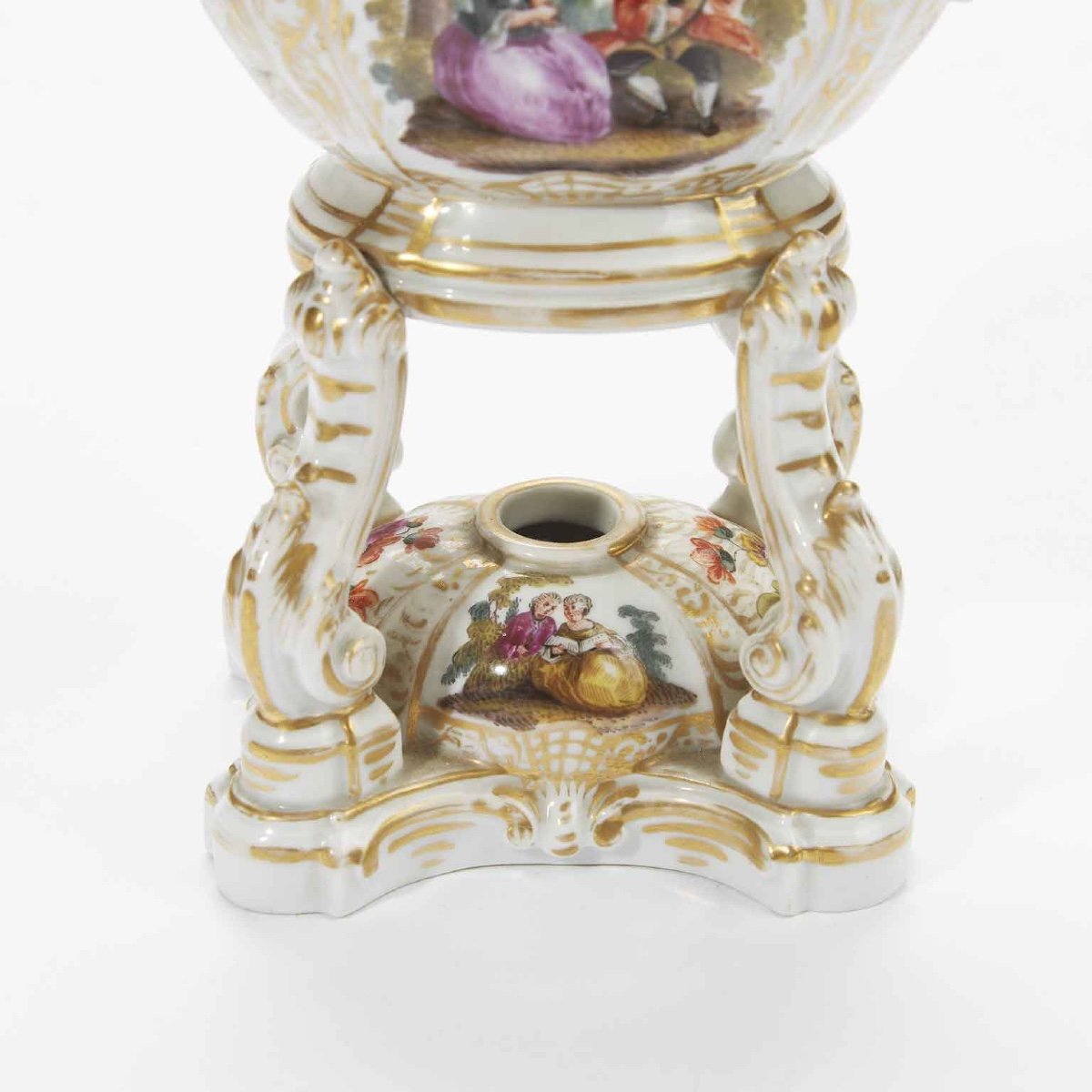 Coppia di Antichi Bruciaprofumi Porcellana Tedesca 1800-photo-2