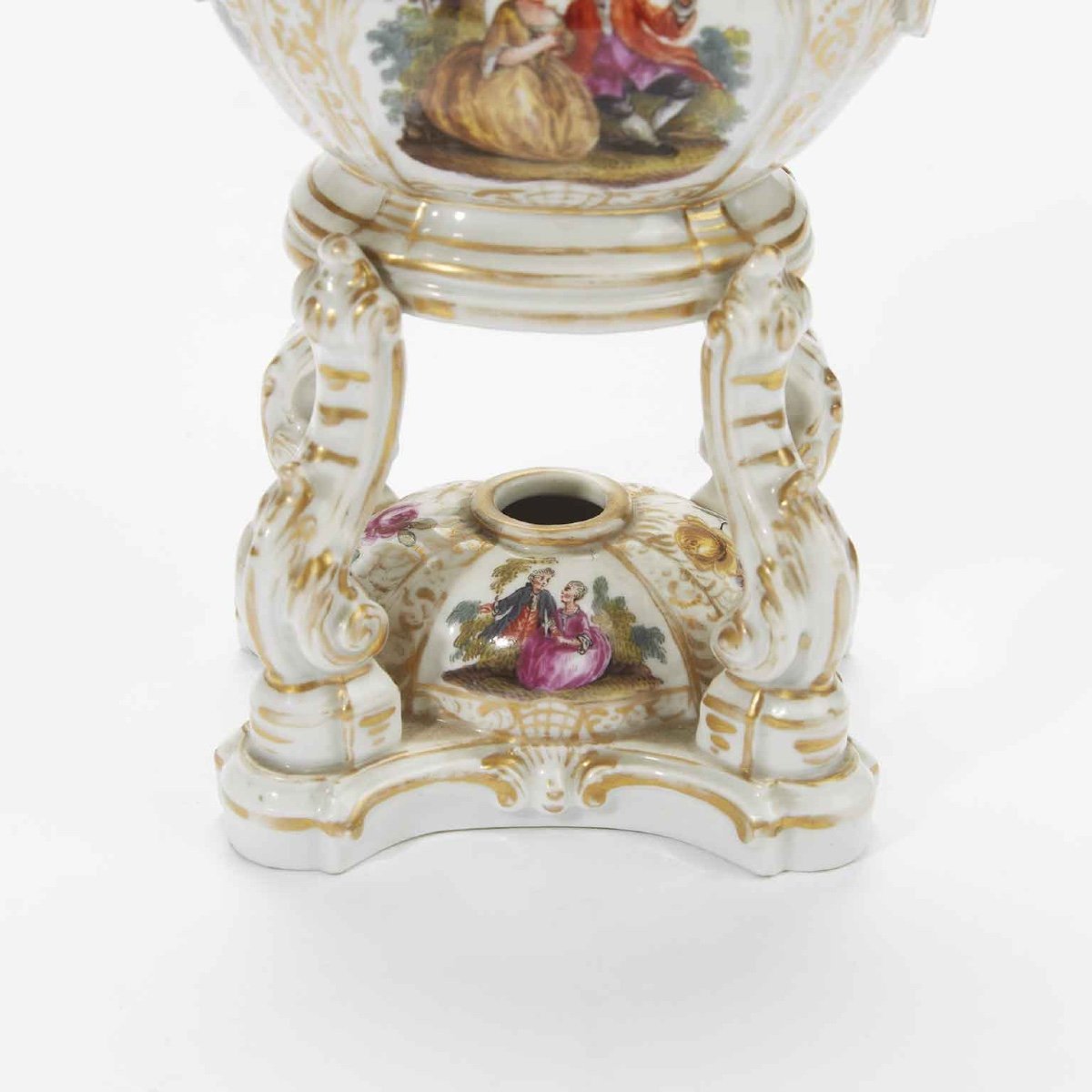 Coppia di Antichi Bruciaprofumi Porcellana Tedesca 1800-photo-5
