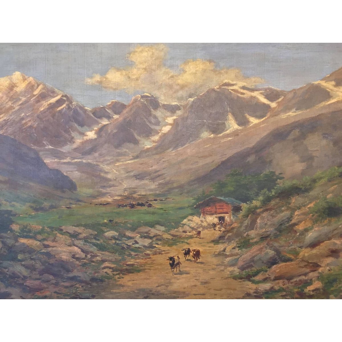 Silvio Poma Paesaggio di Montagna Veduta Monte Rosa Primi Decenni del 1900-photo-1