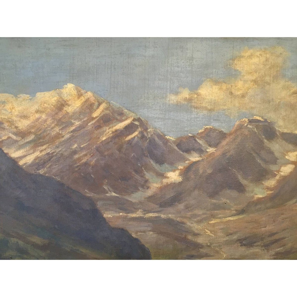 Silvio Poma Paesaggio di Montagna Veduta Monte Rosa Primi Decenni del 1900-photo-3