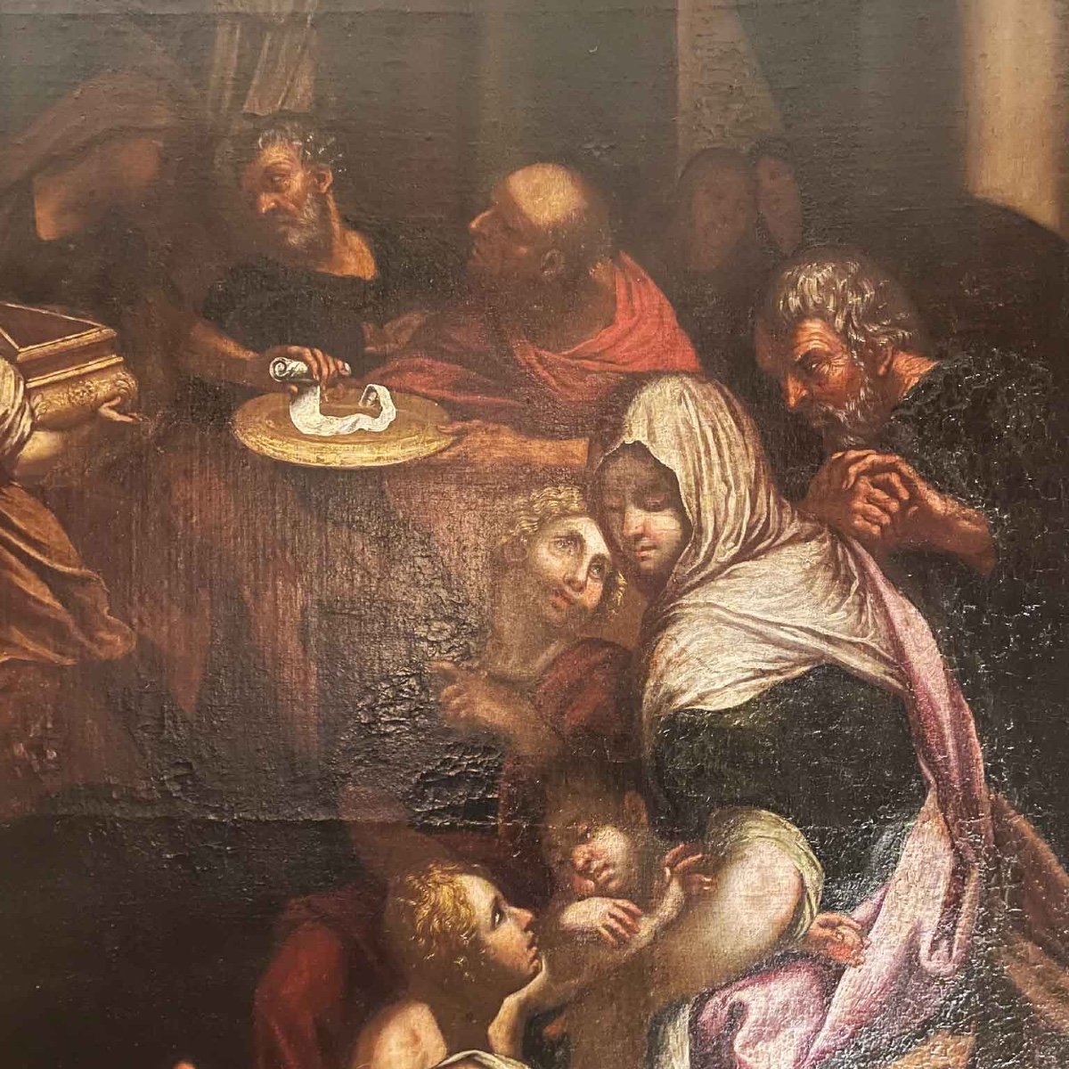 Sacrificio a Minerva Grande Dipinto con Scena Mitologica del 1600 Scuola Lombarda-photo-4