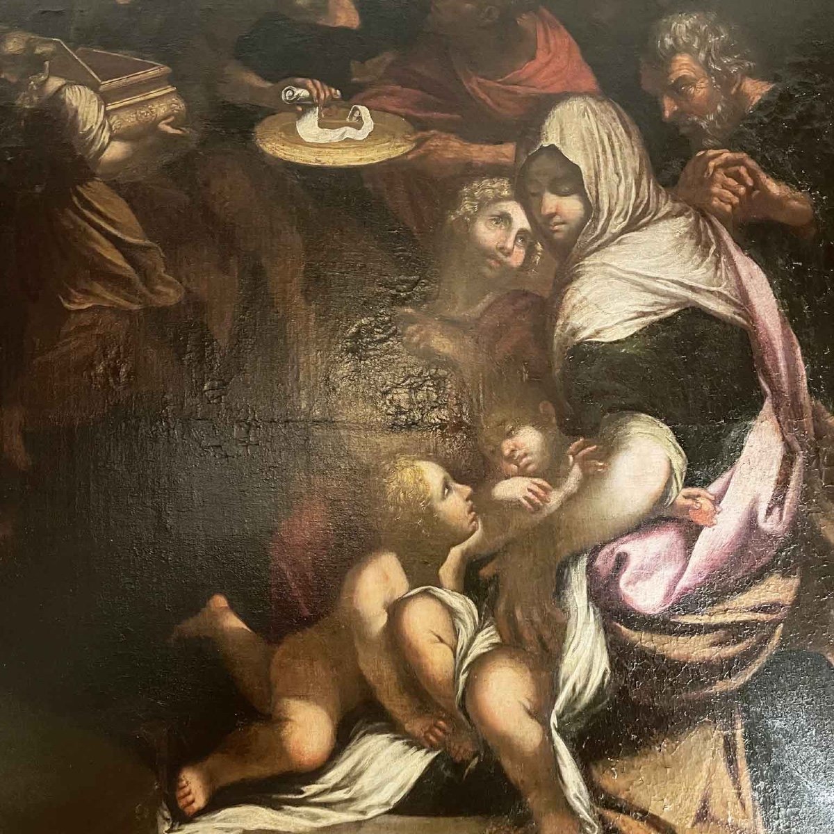 Sacrificio a Minerva Grande Dipinto con Scena Mitologica del 1600 Scuola Lombarda-photo-1