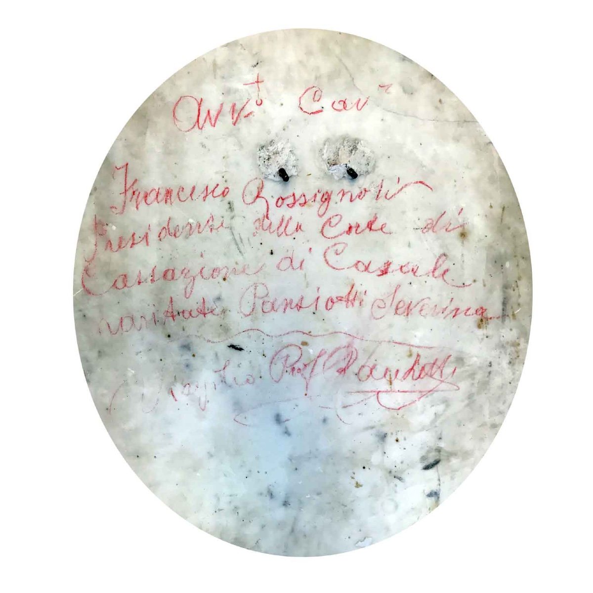 Bassorilievo Ovale in Marmo Bianco con Ritratto Virile-photo-2