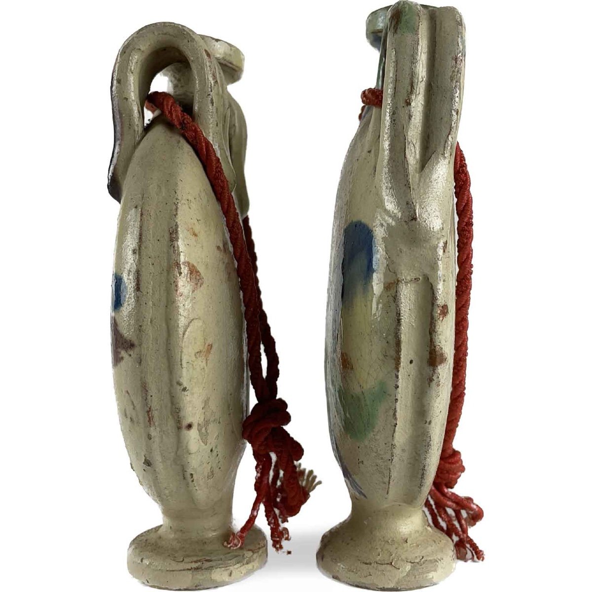 Coppia di Borracce di Viandante in Ceramica fine 1800-photo-4
