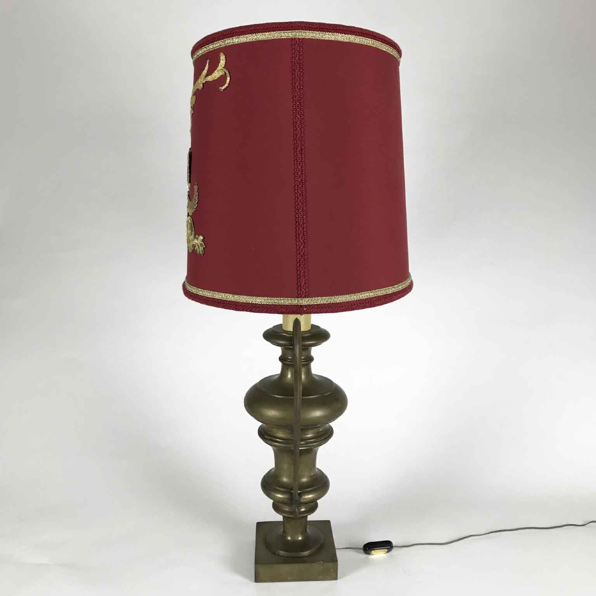 Lampada da Salotto in Bronzo con Ricami Antichi-photo-3