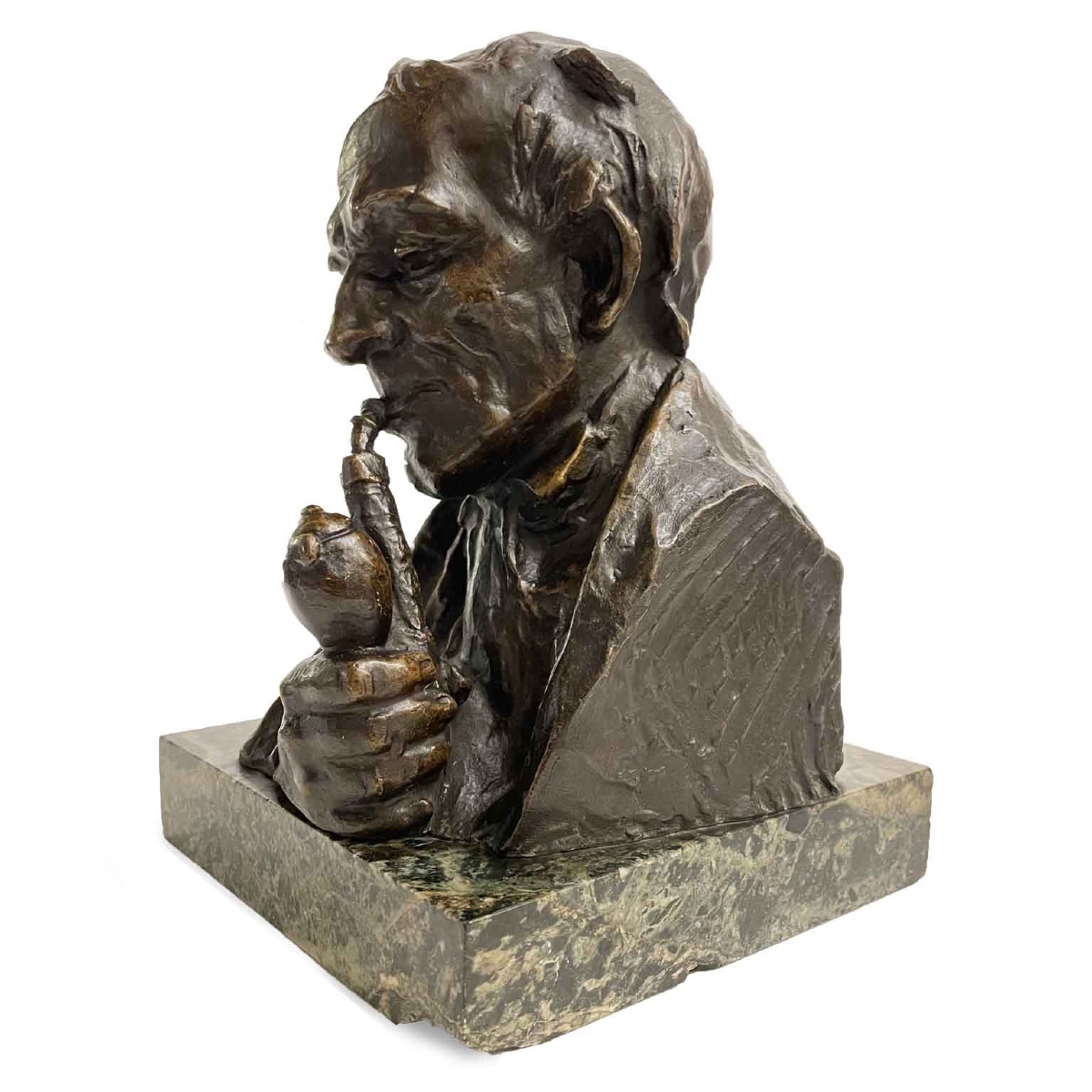 Hans Muller Busto d’Uomo con Pipa fine 1800-photo-2