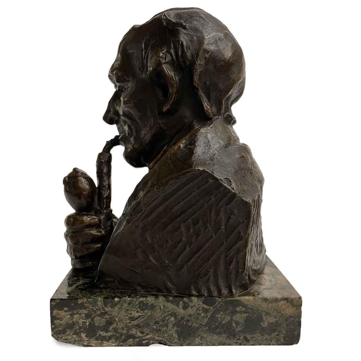 Hans Muller Busto d’Uomo con Pipa fine 1800-photo-4