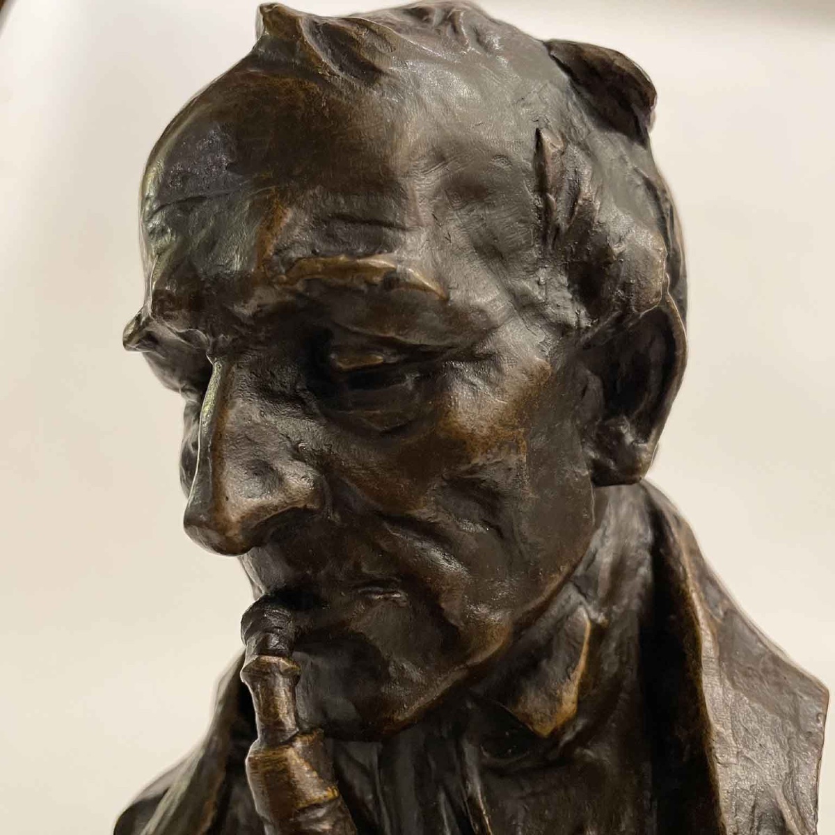 Hans Muller Busto d’Uomo con Pipa fine 1800-photo-2