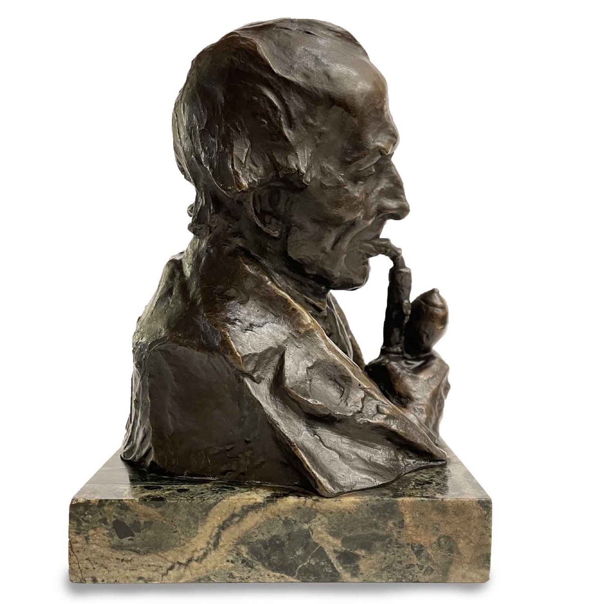 Hans Muller Busto d’Uomo con Pipa fine 1800-photo-6