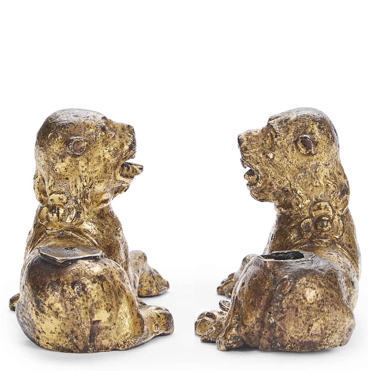 Coppia di Leoni Stilofori in Bronzo Dorato Norimberga 1500-photo-4