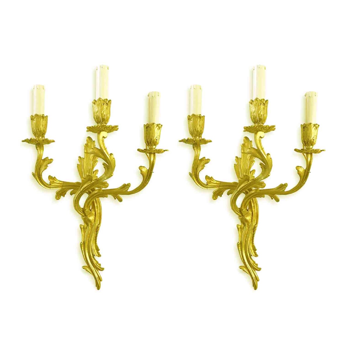 Coppia di Appliques in Bronzo Dorato-photo-2