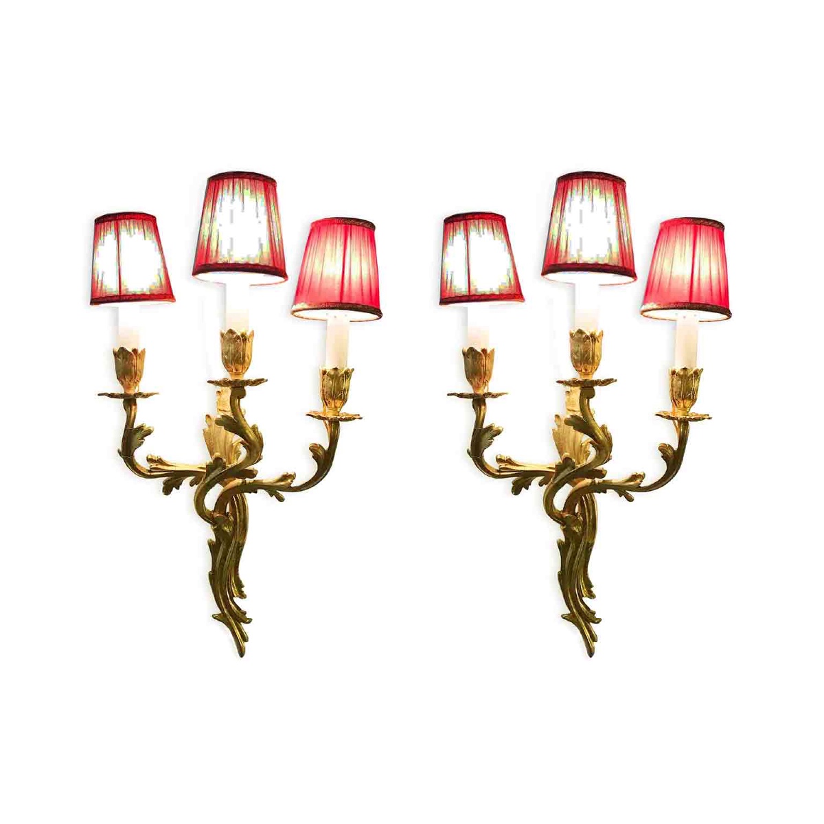 Coppia di Appliques in Bronzo Dorato