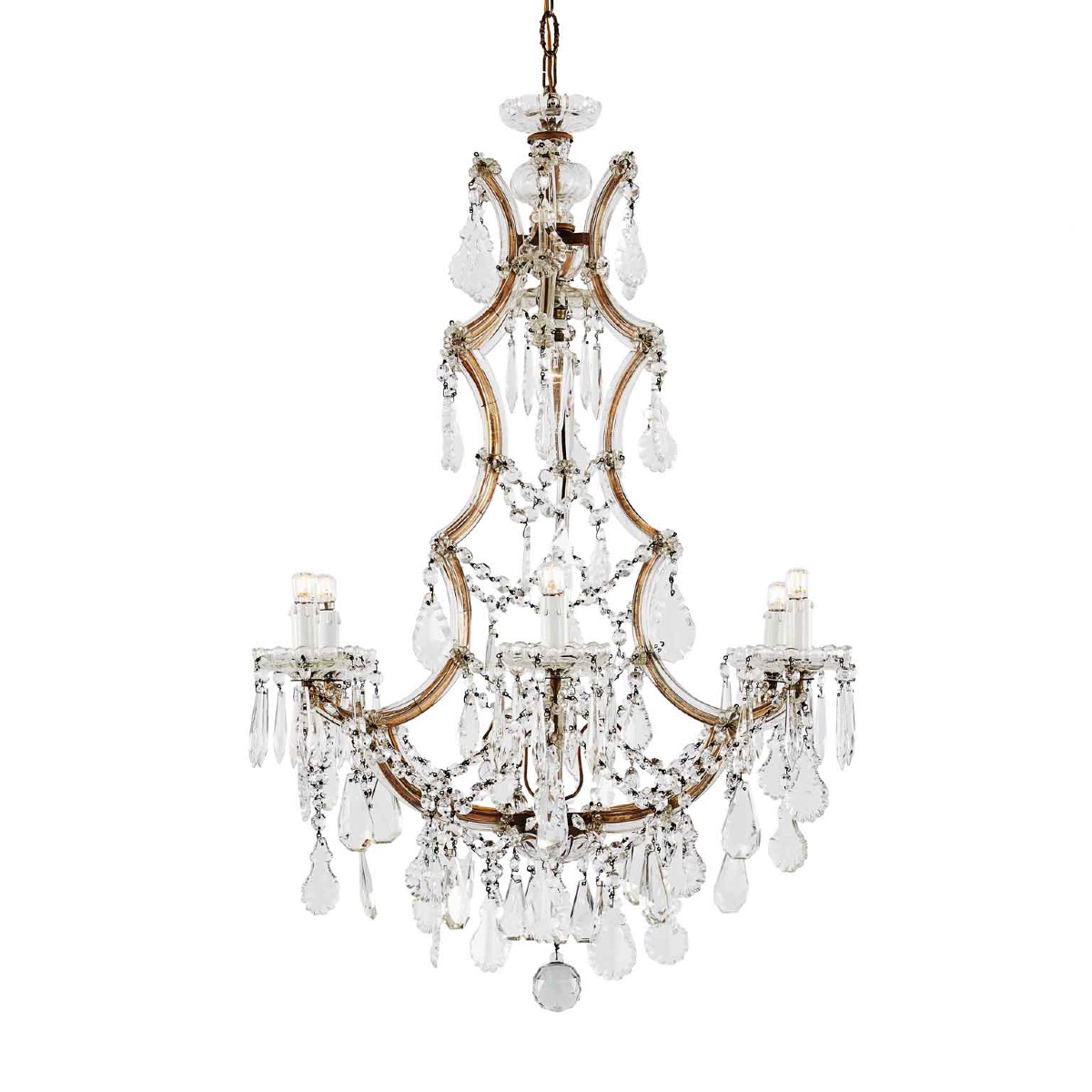 Lampadario Maria Teresa in Cristallo a 7 luci del 1950