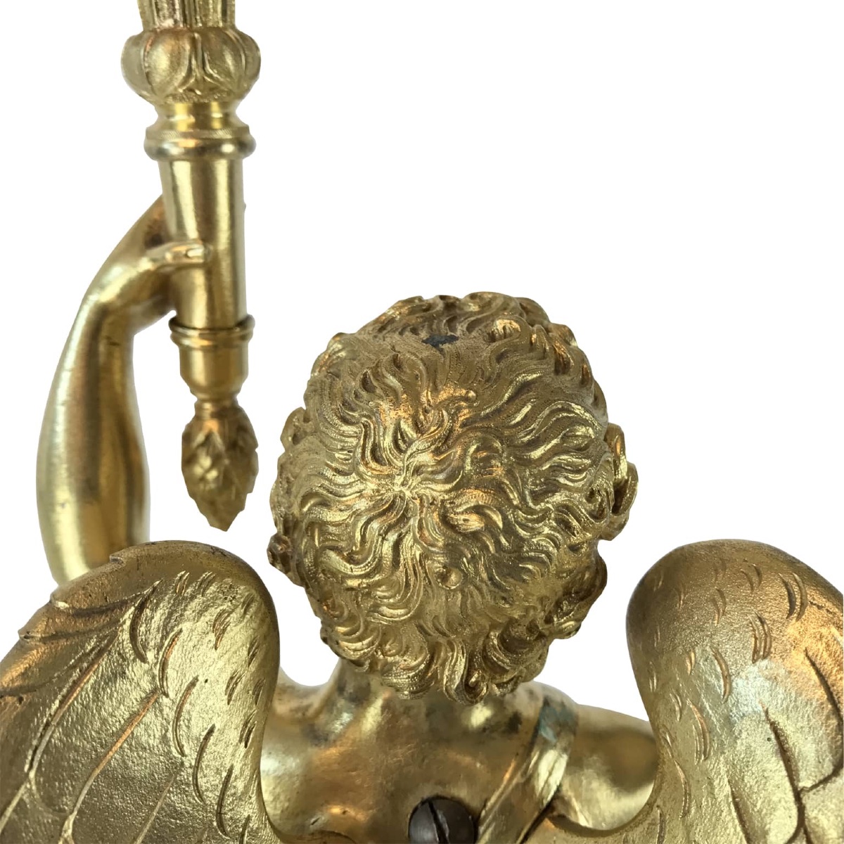 Coppia di Candelabri Impero in Bronzo Dorato-photo-1