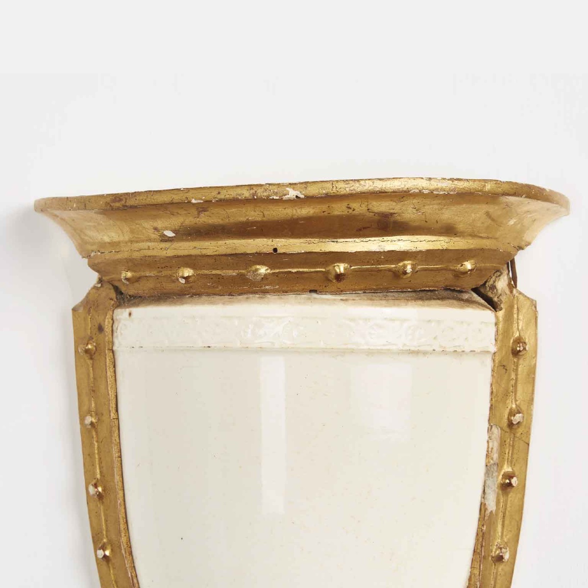 Coppia di Mensole Dorate con Ceramiche Giustiniani 1800-photo-4